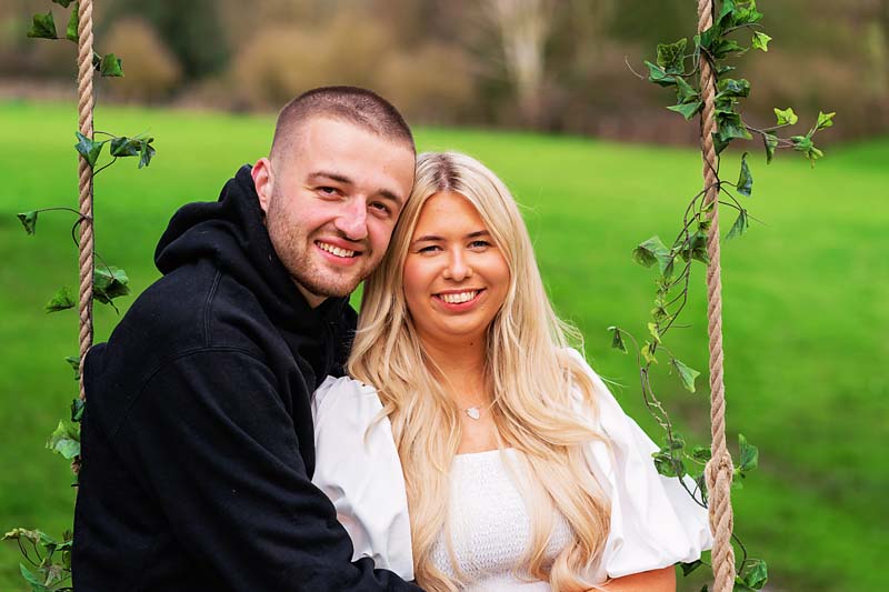 engaged couple at their engagement shoot at that amazing place