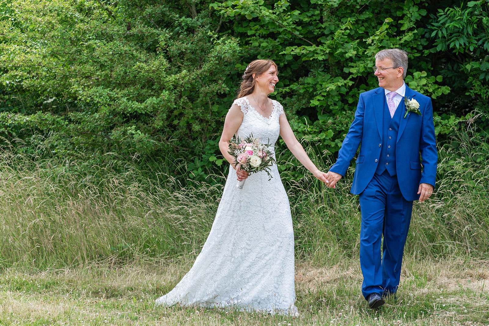 first look by bride and groom in hertfordshire