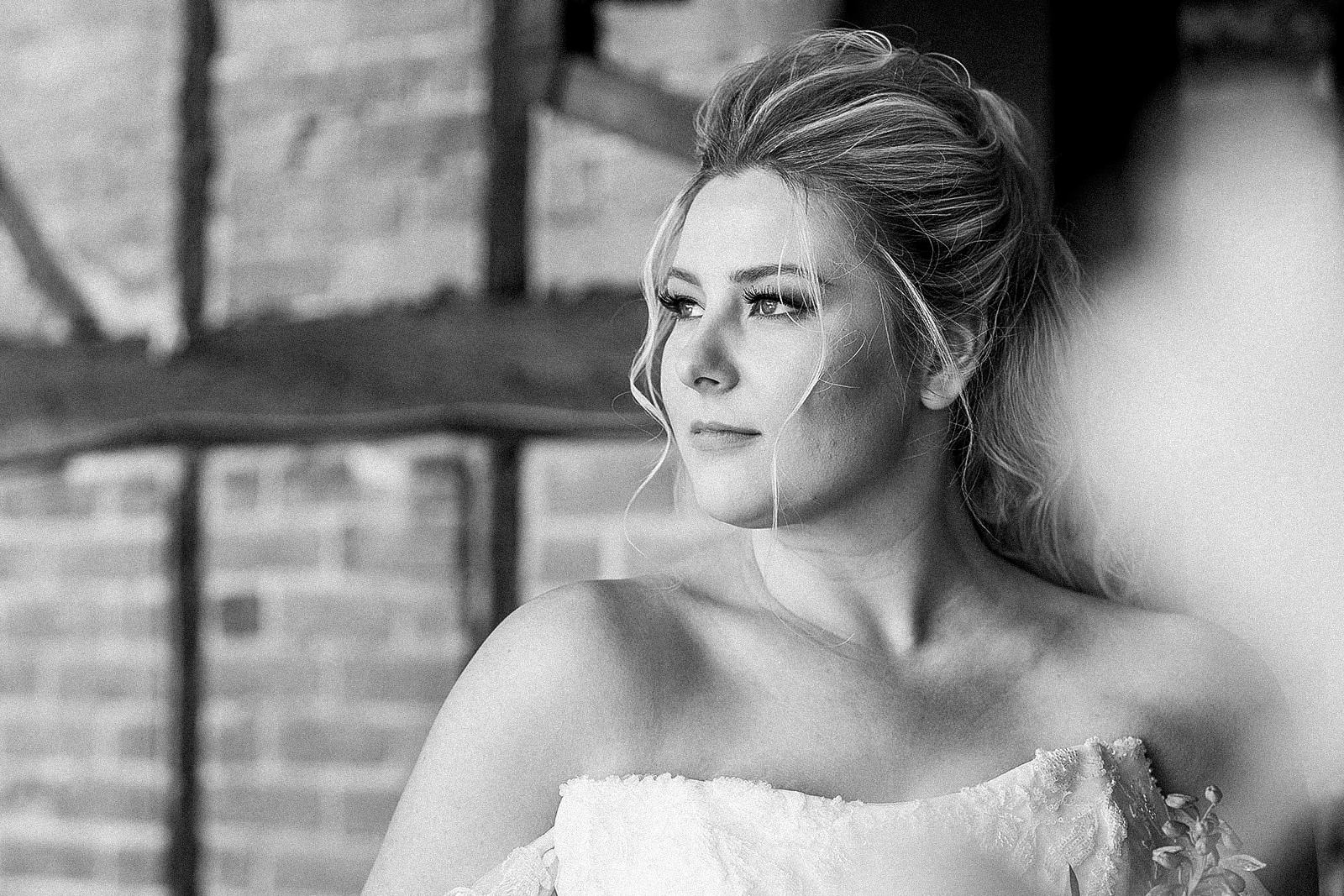 bride looks out longingly what for the moment she says i do.