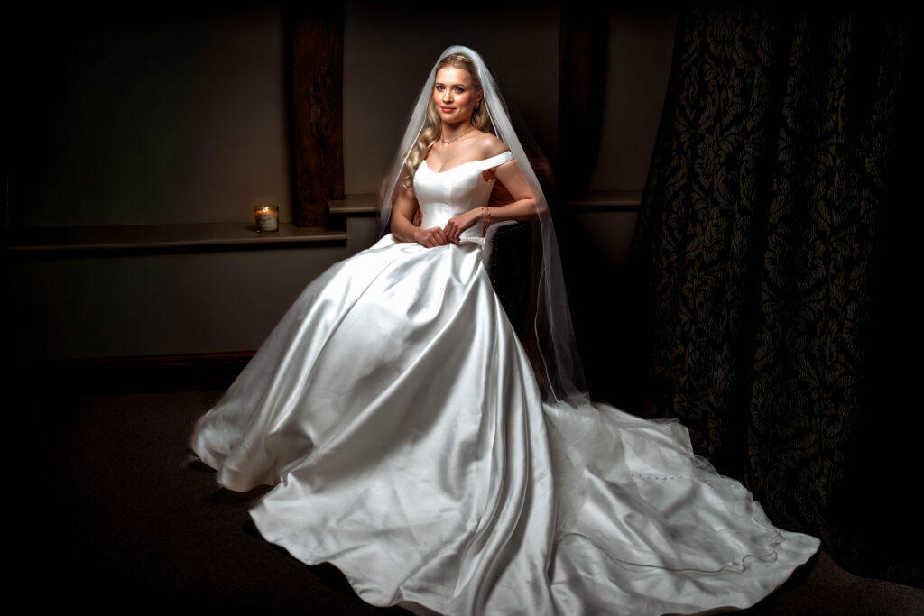 hertfordshire wedding photoshoot - bride in low light