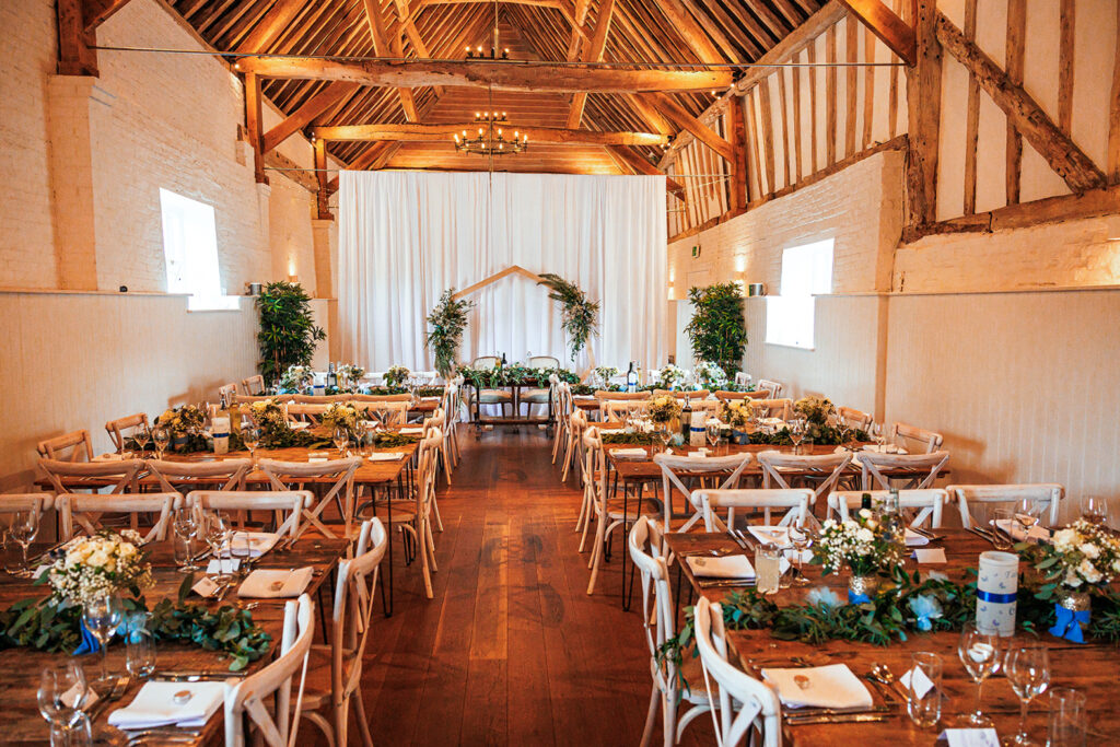 wedding details - barn set up for a wedding ceremony