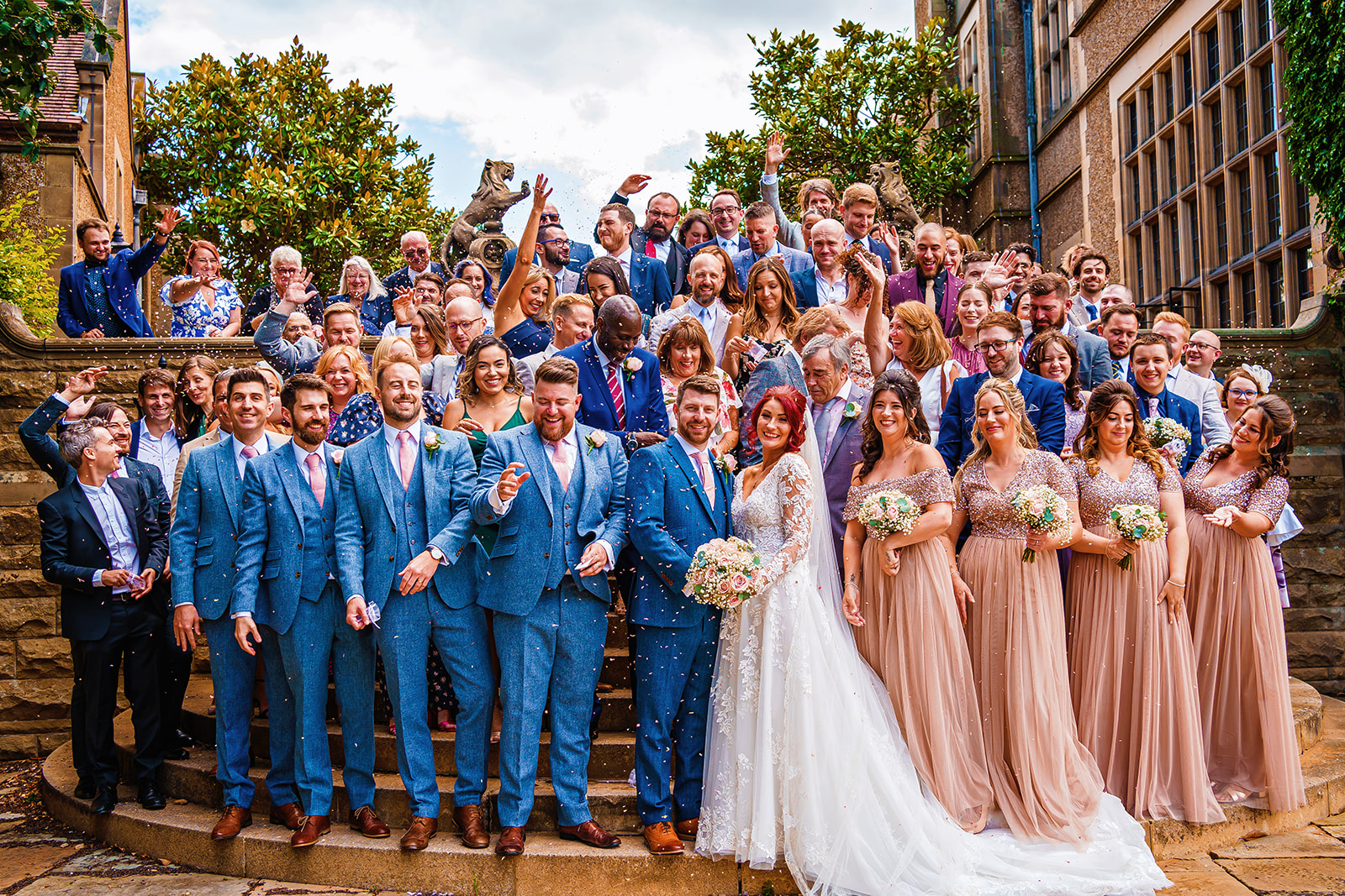 fanhams hall - group shot on the stairs